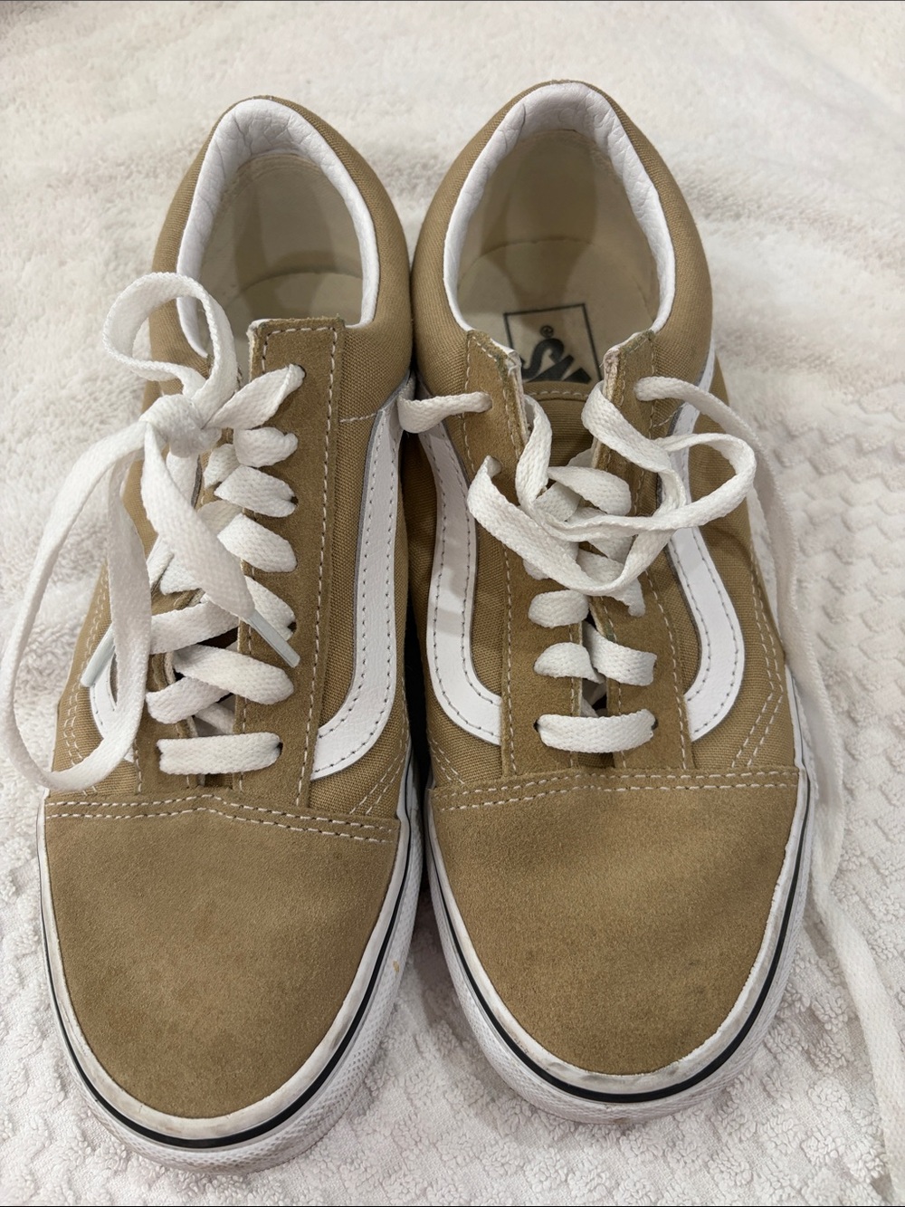 Vans Old Skool Sneakers in Tan and White